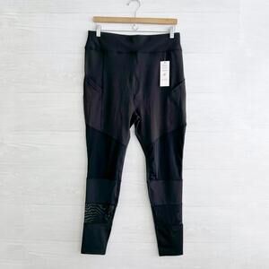 NWT Pop Fit - Black high-rise sheer large mesh panel leggings POP1575-1, 2XL